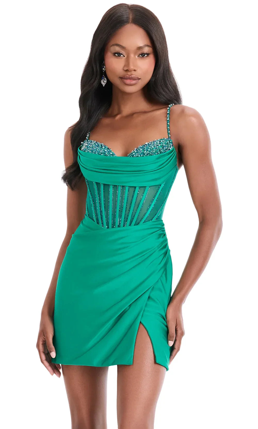 Ashley Lauren 4864 - Draped Sweetheart Jersey Dress