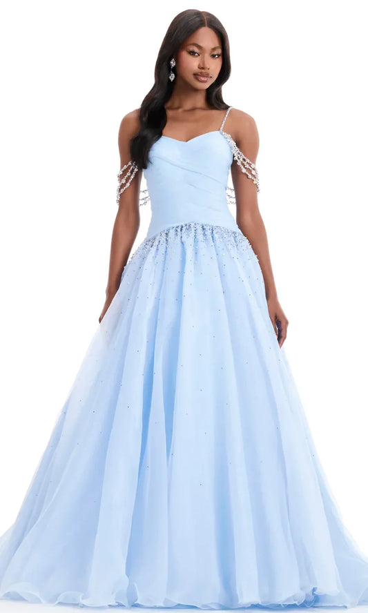 Ashley Lauren 12048 - Ruched Sweetheart Embellished Gown