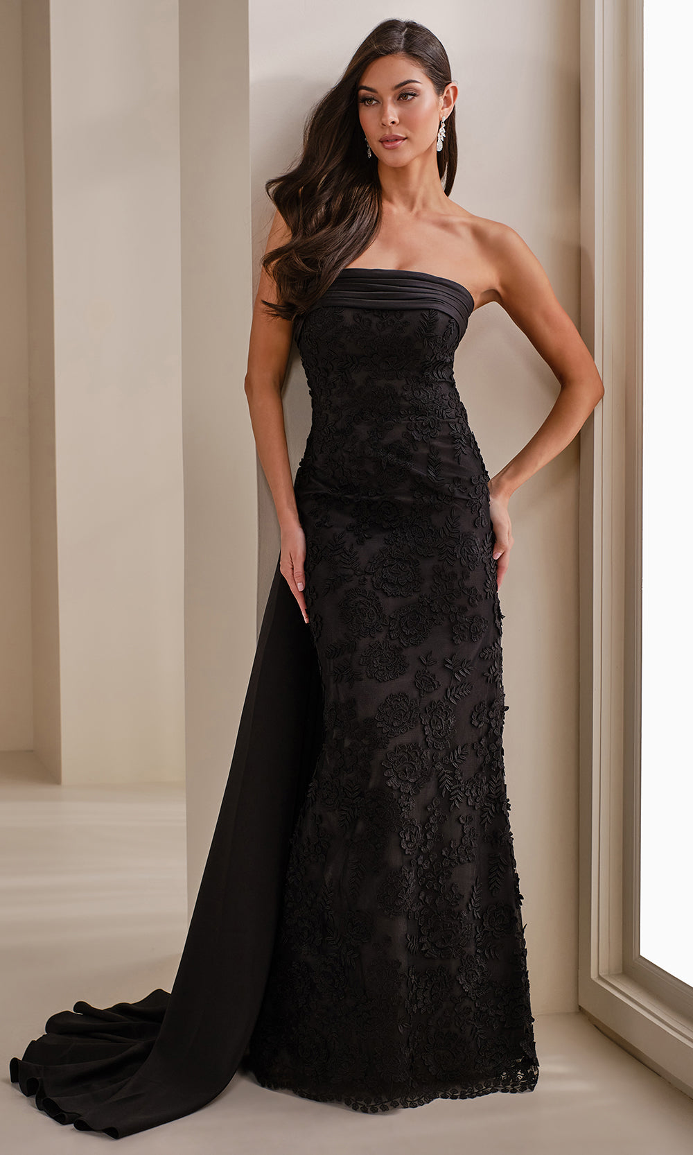 Montage by Mon Cheri M3110 - Embroidered Tulle Straight Neckline Gown