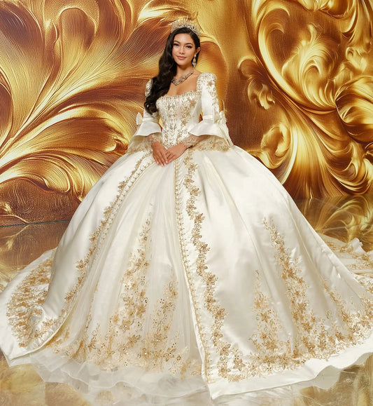 Princesa by Ariana Vara PR30210 - Regal Satin Ballgown with Corset Jacket
