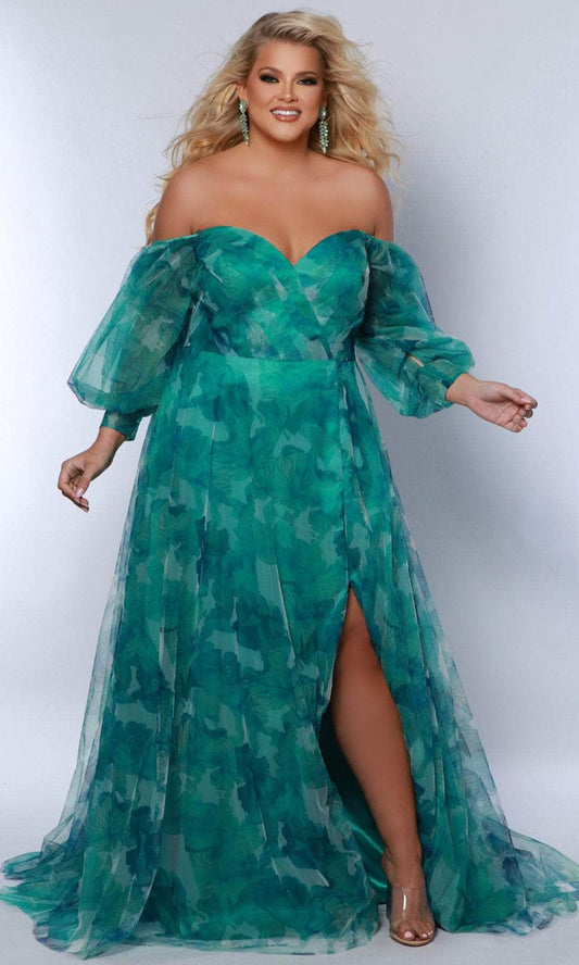 Sydney’s Closet SC7386 - Printed Floral Prom Gown