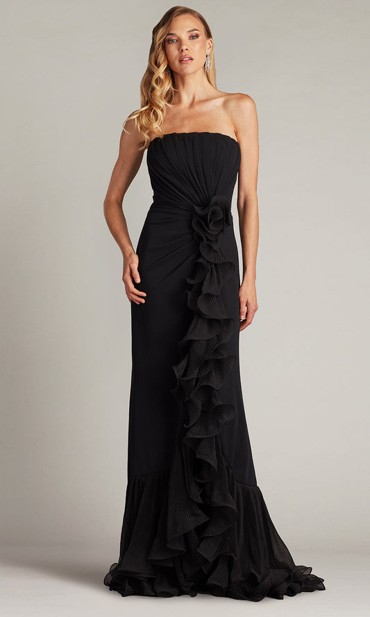 Tadashi Shoji BOS24386L - Strapless Leith Cascading Ruffle Gown