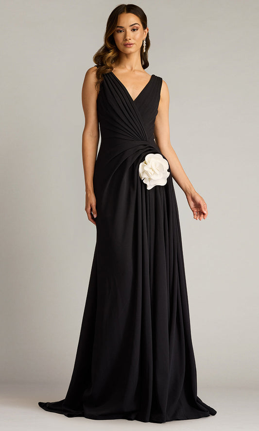 Tadashi Shoji BOS25177L - Port Pleated Crepe A-line Evening Gown
