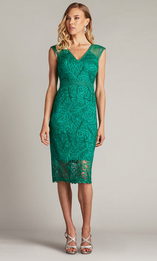 Tadashi Shoji CHU24350M - Evonne Embroidered Knee-Length Fitted Dress