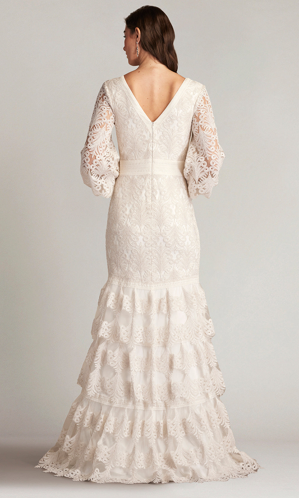 Tadashi Shoji CDY24268L - Bishop Sleeve Aponi Tiered Embroidered Gown