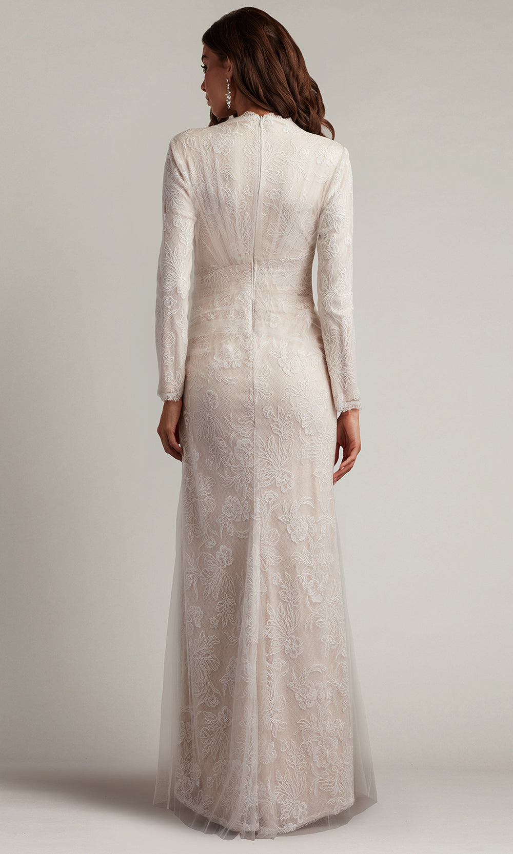 Tadashi Shoji CDV24179L - V-Neckline Cherelle Embroidered Tulle Gown