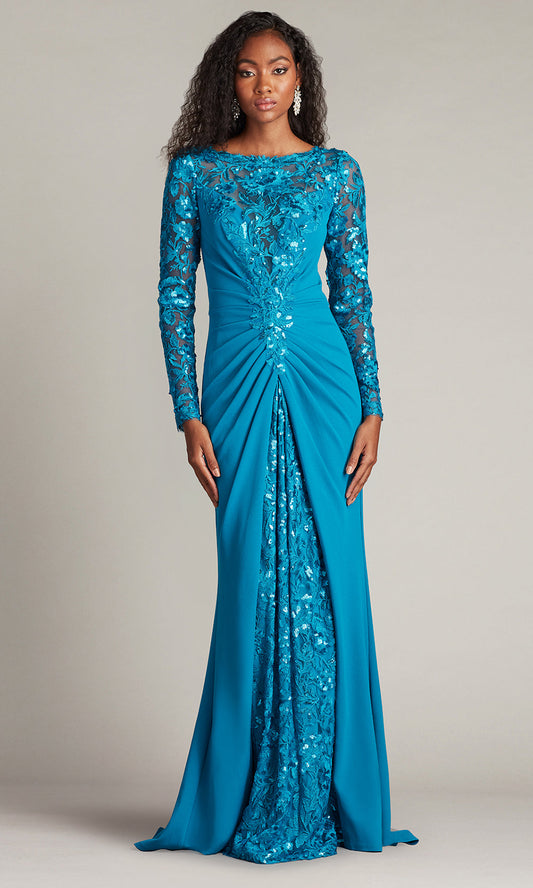 Tadashi Shoji CHS25372L - Whitley Sequin Embroidered Sheath Gown