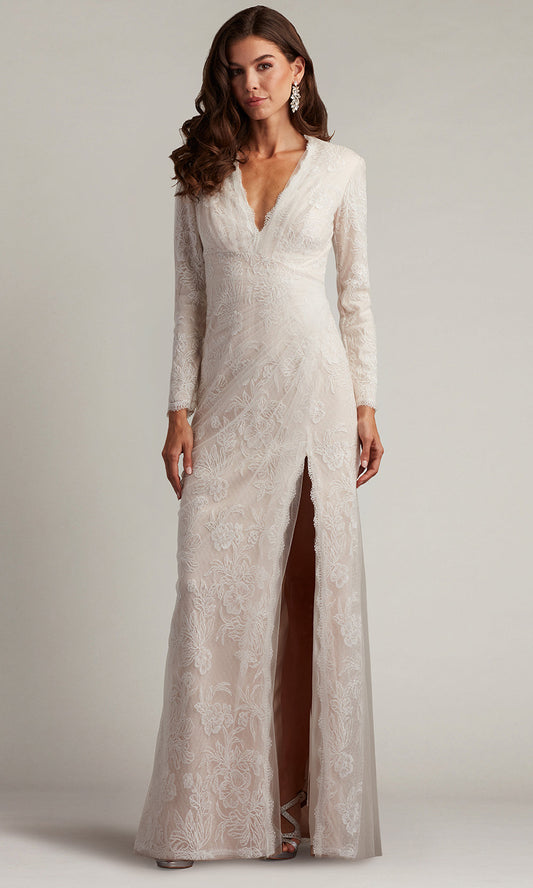Tadashi Shoji CDV24179L - V-Neckline Cherelle Embroidered Tulle Gown