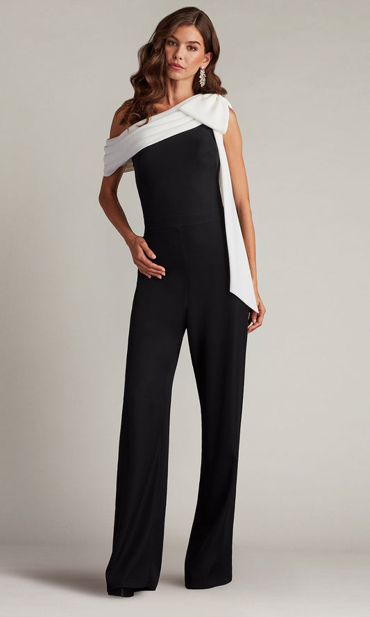 Tadashi Shoji BOS18371Y - Sancia Bow-Shoulder Asymmetric Jumpsuit
