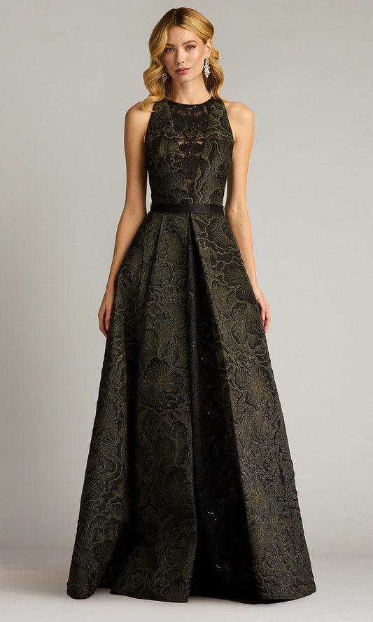 Tadashi Shoji CHN25172L - Darana Floral Jacquard Sleeveless Evening Gown