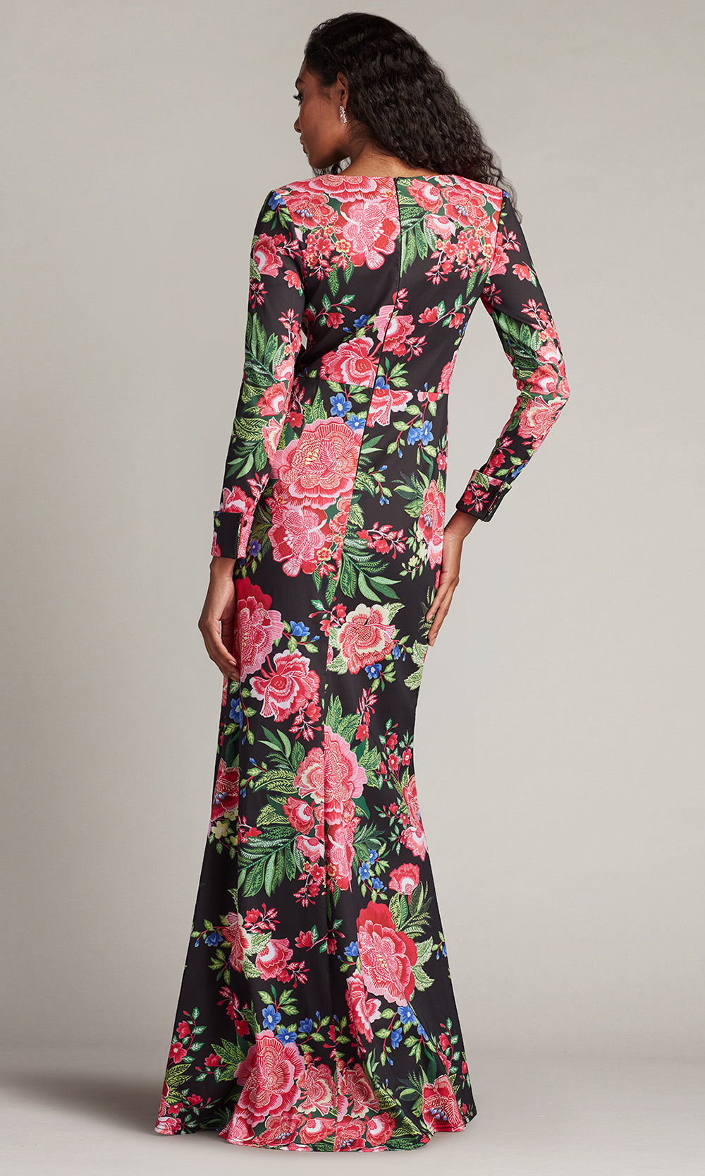 Tadashi Shoji CII24469L - Talvo Floral Print Wrap Gown with Slit
