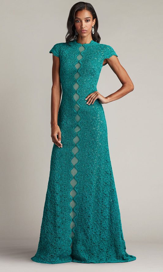 Tadashi Shoji CFJ24364L - Etters Scalloped Illusion Evening Gown